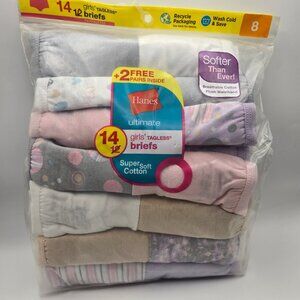 Hanes Ultimate Girls Tagless Briefs Style Super Soft Cotton Underwear 14 Pairs